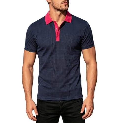Polo homme en coton à manches courtes et col rabattu mode été