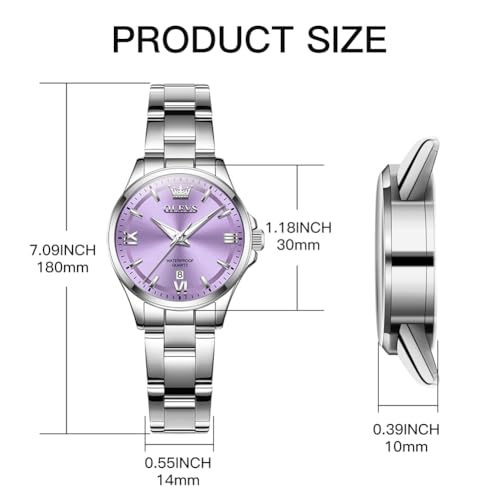 Image of OLEVS Watches for Women Luxury Elegant Stainless Steel Waterproof Luminous Diamond Women's Fashion Watch Ladies Watches for Small Wrists