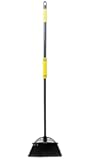 Four-Section Rod Long-Handled Broom,Heavy-Duty Broom, Angle Broom for Outdoor/Indoor（Black+Yellow）