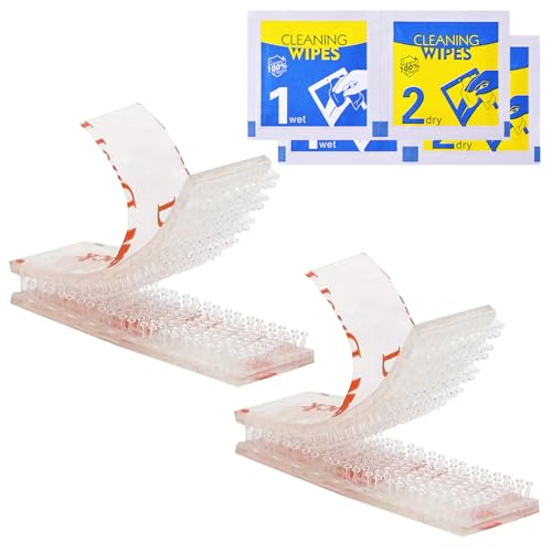 4 Pcs (2 Sets) EZ Pass Mounting Strips for EZ Pass/IPass/IZoom/Sunpass Cars/EZPass Windshield Toll Transponder Holders Reclosable Fastener Peel Dual Lock Strips with Adhesive