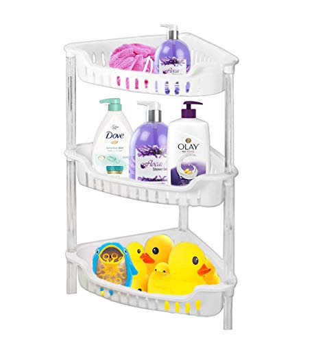 Preisvergleich Produktbild ADEPTNA Eckregal, stark, Kunststoff, Weiß, 3 Tier Bath Rack