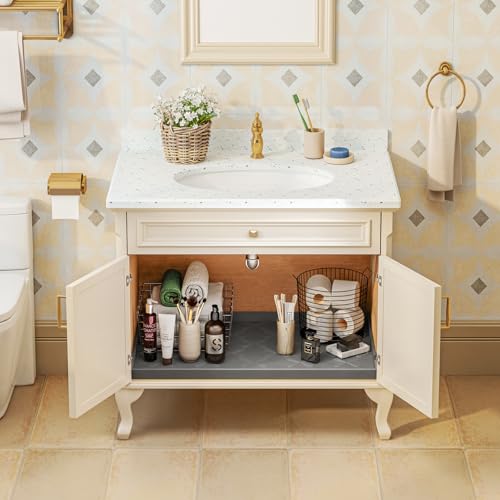 SIKADEER 28" x 22" Under Sink Mat Waterproof, Silicone Mat Kitchen Drawer Shelf and Cabinet Liner, Sink Protector for Kitchen Organizers and Storage, Boot Tray Pet Food Mats