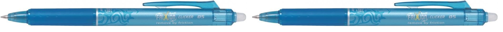 Pilot Frixion Clicker Roller Ball Pen, 0.5 mm Tip Size, Light Blue