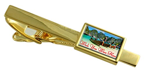 Clip de corbata tono oro para evitar corbatas desordenadas con bolsa de regalo