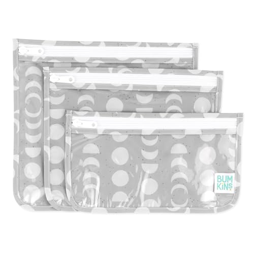 Image of Bumkins Travel Bag, Toiletry, TSA Approved Packing Pouch, Zip Bag, Quart Size Airline Compliant, Clear-Sided, Set of 3 Sizes