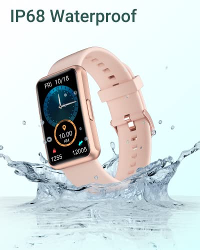 Huakua Fitness Tracker No Bluetooth No App No Phone Needed, Fitness Watch For Men Women Parents Kids Ip68 Waterproof With Full Touch Screen Steps Calories Counter Sleep Tracker Alarm Clocks (Pink) #TOP5