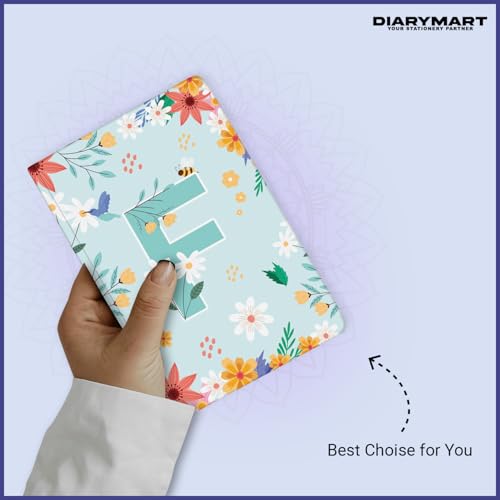 Image of Initial F Premium Soft Bound Notebook Diary for Girls and Women (B6, 90 GSM, 160 Ruled Pages) Floral Design Notebook Journal Diary