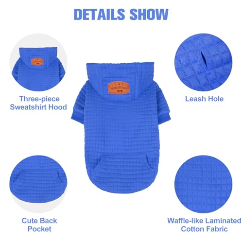 Image of BEAUTYZOO Dog Hoodies Sweater for Small Dogs,Waffle‑Like Laminated Pet Coat