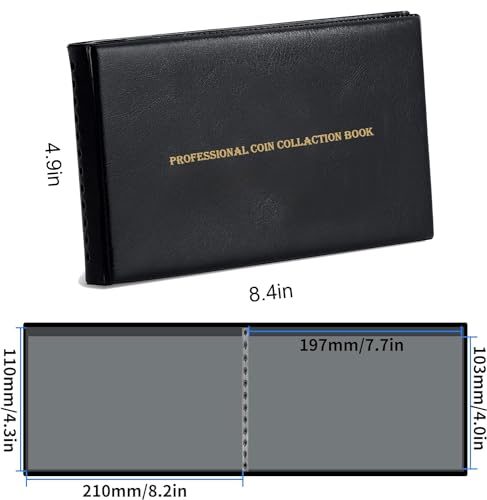 Image of 40 Pockets Banknote Currency Collecting Album - 20 Sheets Clear Dollar /Note Bill Holders World Money Storage Book Collection Supplies Double-Sided Pages for Trading Cards Stamps Tickets-Black