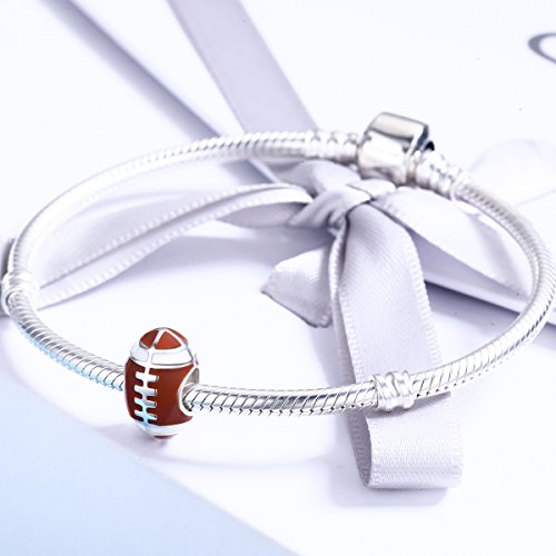 Rugby Charms Baseball Charms Volleyball Charms Sports Charms Sterling Silver Super Bowl Fans Ball Bead for Pandora Bracelet4
