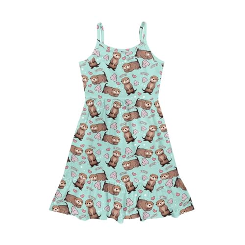Spaghetti Straps Dresses for Girls Summer Twirly Dress Beachwear 3T-14Y