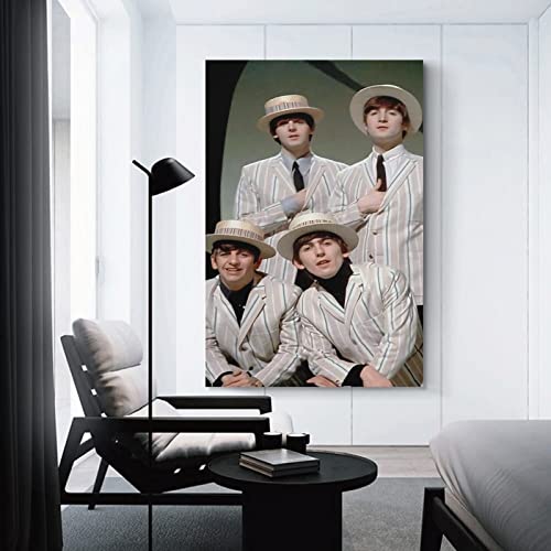 LORGL Poster décoratif sur toile The Beatles pour chambre à coucher – 50 x 75 cm - Les Beatles, Paul McCartney, John Lennon, RIngo Starr, George Harrison LORGL Poster décoratif sur toile The Beatles pour chambre à coucher - 50 x 75 cm – Image 4