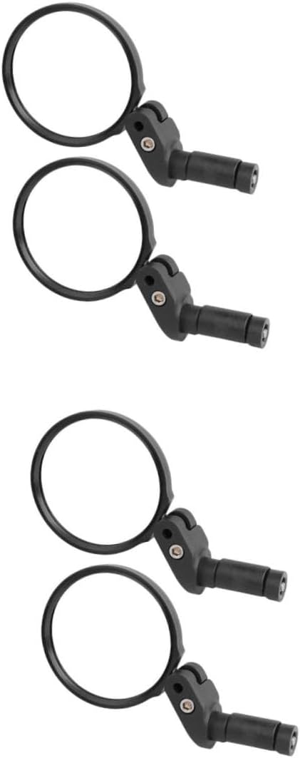 GALPADA 4pcs Adjustable Convex Handlebar Rearview Mirror for Mountain Installation Compatible High-brightness Reflective Lens for Safety Cycling
