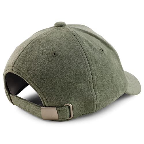 Image of Trendy Apparel Shop Plain Faux Suede Leather Adjustable Structured Baseball Cap