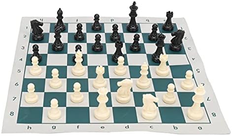 Miniatura 6 de Vbestlife Juego de ajedrez estándar internacional juego de ajedrez de plástico grande con tablero de ajedrez