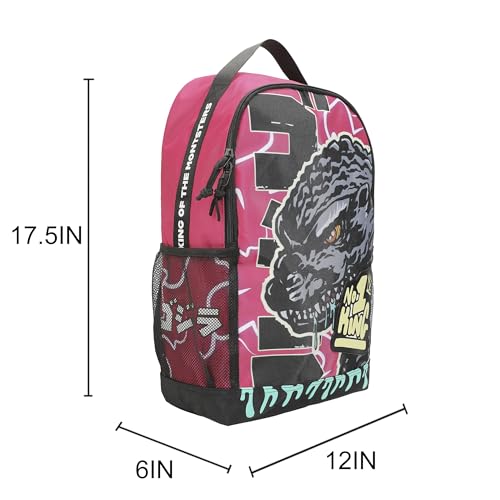 Godzilla Large Graphic 17.5" Pink Backpack4