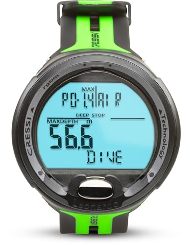 Image of CRESSI Leonardo 2.0 Scuba Dive Watch, Air Nitrox Gauge, Black /Lime