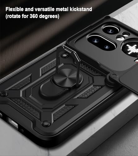 Image of Tough Armor Bumper Back Cover Case for Nothing Phone 4A Pro 5G | Sliding Camera Cover, Kickstand & Ring Holder 360 Degree Protection Back Cover Case for Nothing Phone 4A Pro 5G - Black