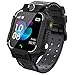 PTHTECHUS Montre Intelligente Enfants Téléphone, écran Tactile Fonction d'appel Smartwatch, Pédomètre Torche Caméra Réveil SOS Jeux éducatif Lecteur de Musique, Garçons Filles Étudiant Cadeau(Noir)