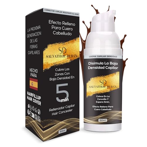 Salvathor Durán Simil Fibras Capilares – Corrector Capilar para Cuero Cabelludo – Alternativa al Tinte Pelo Hombre, Fibras Capilares y Polvo Pelo Hombre – Disimula Calvicie (Castaño Oscuro, 50 ml)