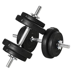 HOMCOM Adjustable Weights Dumbbells Set, Dumbbell Hand Weights for Home Office Gym Body Fitness Lifting Training, Black