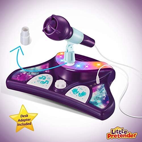 Kids Karaoke Machine with 2 Microphones and Adjustable Stand,AUX Port, Music Sing Along with Flashing Stage Lights and Pedals for Fun Musical Effects - Image 5