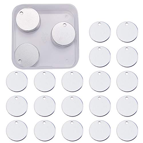 BENECREAT Paquet de 30 Blanking Aluminium Blank Pendentifs pour Bracelet Boucle d'oreille Pendentif Charms Dog Tags - 0.78"(2cm), Forme Ronde
