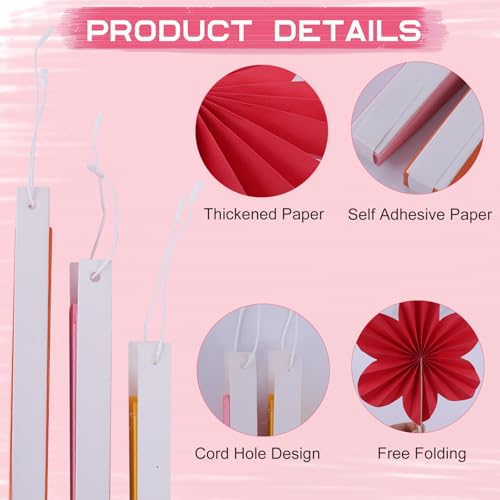 12 Pièces Fleurs en Papier Éventails, Éventails en Papier Suspendu – vue 3