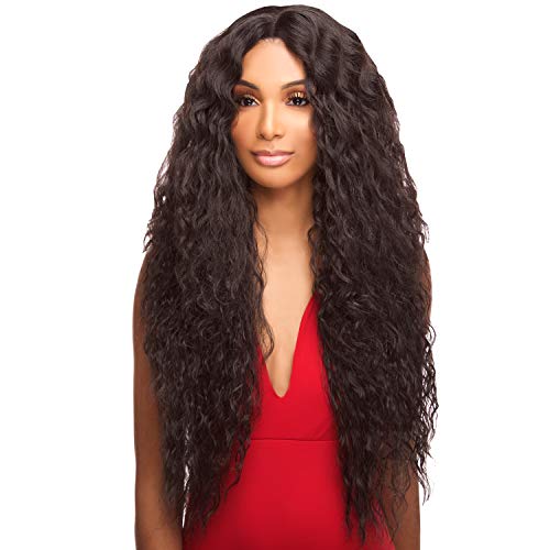The Stylist Synthetic Lace Front Wig Swiss Lace Silk Top Paradise Wave (1B)