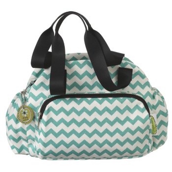 Turquoise Chevron Canvas Purse Tote Bag