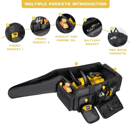 Ouutmee Chainsaw Carrying Case, Waterproof Foldable Chainsaw Storage Bag Compatible With Ego, Dewalt, Greenworks 14 & 16 & 18 Inch Cordless Power Chainsaw & Accessories thumb #1