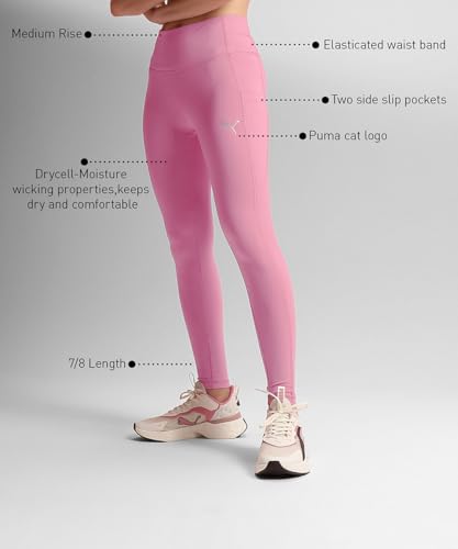 Image of Puma Polyester Mid Rise Tight Fit Womens Athleisure Tights (S22PUMA52161101-P)