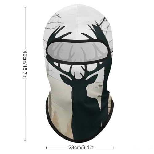 Balaclava para hombres, máscara para esquiar con silueta de ciervo, cubreboca para invierno, protección facial para ciclismo miniatura 2