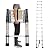12.5FT Telescoping Ladder, Portable Collapsible Ladder for Home with Fixed Lock,Heavy Duty 330lbs Max Capacity,Multi-Purpose Aluminum Extension Ladder for RV Outdoor Work Black (12.5FT)