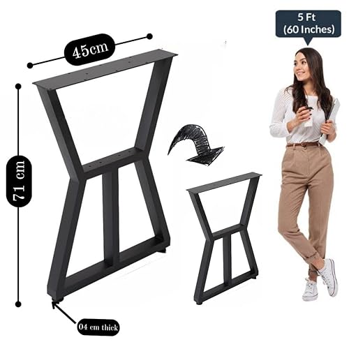 Image of Metal Legs for Table Dining Table Legs for Kitchen Modern Style-Set of 2(W Shape)