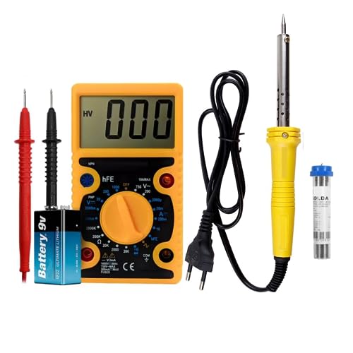 Kit Ferro de Solda Soldador (110V ou 220V) + Multímetro Digital + Solda Estanho Profissional Elétric