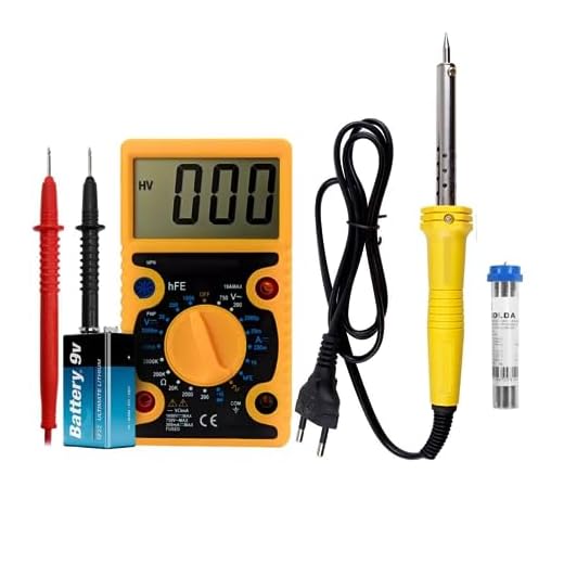Kit Ferro de Solda Soldador (110V) + Multímetro Digital + Solda Estanho Profissional Elétrica Eletrônica