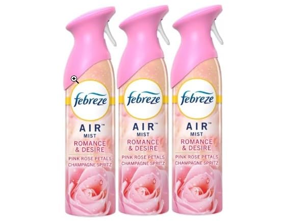 Air Freshener -AIR MIST Mood-Enhancing Home Air Freshener Spray (Romance & Desire Pink Rose Petals)-(3 Pack)