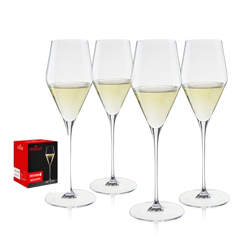 Spiegelau Definition Champagne Flutes, Elegant Crystal Champagne Glasses Gift Set, Perfect for Prosecco, Sparkling Rose, Mocktails, Home Bar Accessories, Housewarming, Wedding Gifts, 9 oz, Set of 4