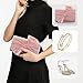 WALLYN'S Satin Clutch purse evening bag for women party wedding handbag(T Pink)