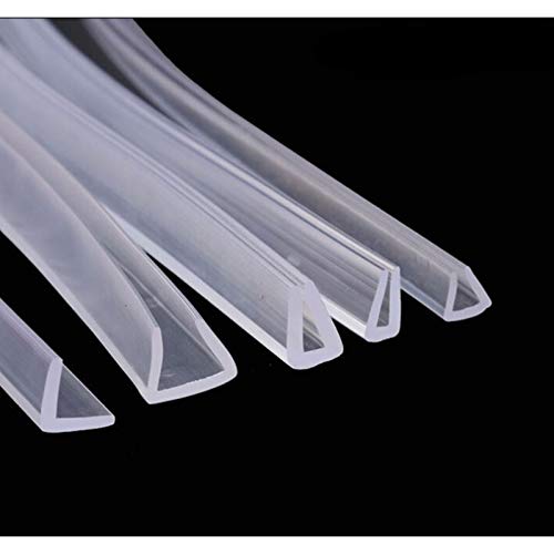 Bclla Zkenshan-Weather Stripping Seal 1 to 7 Mm Thick Glass Seals,2M / U-Shaped Silicone Rubber Shower Room Door and Window Seal Strips, Glass Door Seal Strip Stop Shower Leaks (Color : 16)