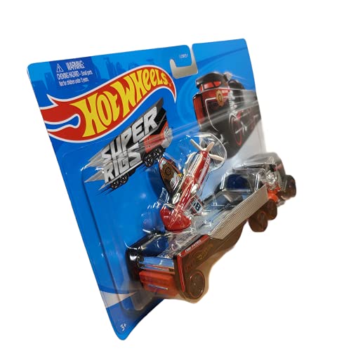 Vehículo DieCast Hot Wheels Super Rigs Sky Show Rig con Avión miniatura 4