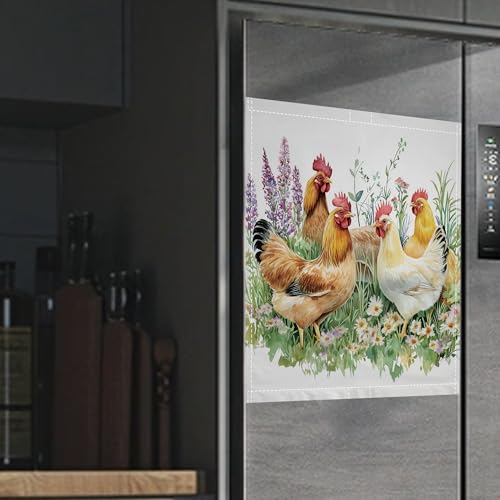 Image of Magnetic Dishwasher Cover,Chicken Rooster Grass Reusable Dishwasher Magnetic Cover Decorative Door Covers Panel for Home Kitcen 23 inch x 26 inch