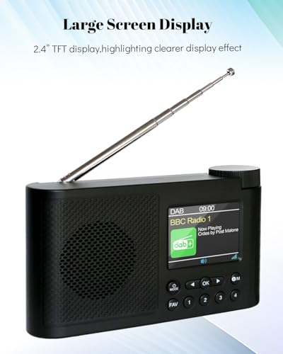 Radio DAB portable Bluetooth et FM avec batterie rechargeable USB