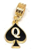 Birsppy Gold Queen of Spades Charm for Anklets Necklace Bracelet etc. Hotwife BBC Cuckold
