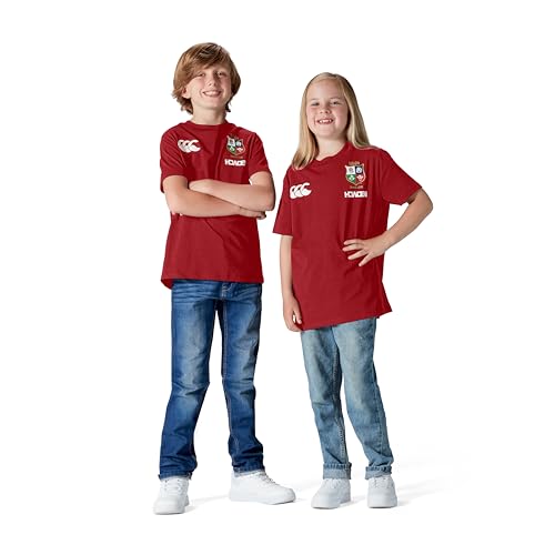 British & Irish Lions Canterbury Junior Unisex Official Canterbury Cotton Rugby Jersey Tee, Red Dahlia, 14 Years - Image 3