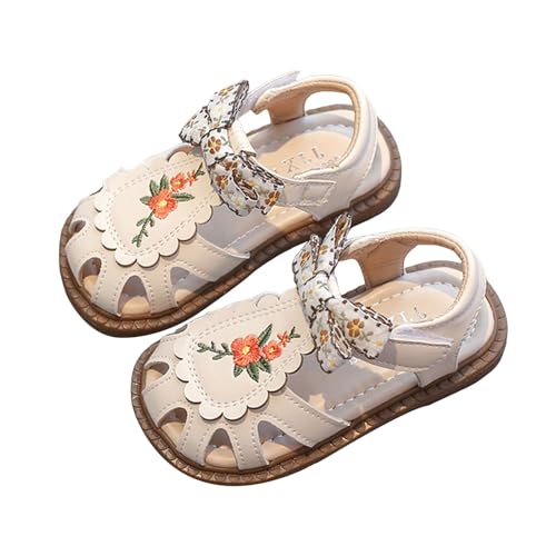 IWIHMIV Baby Girls Sandals Beach Sandals Bowknot Soft Rubber Sole Toddler Summer Princess Dress Flat Walking Shoes2