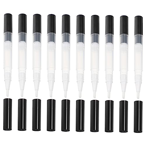 NOLITOY 10 Piezas Bolígrafo de esmalte de uñas mini bolígrafos de manicura cosmético Gel accesorios Aplicador de esmalte de uñas aplicador de líquidos de maquillaje tubo vacío el plastico