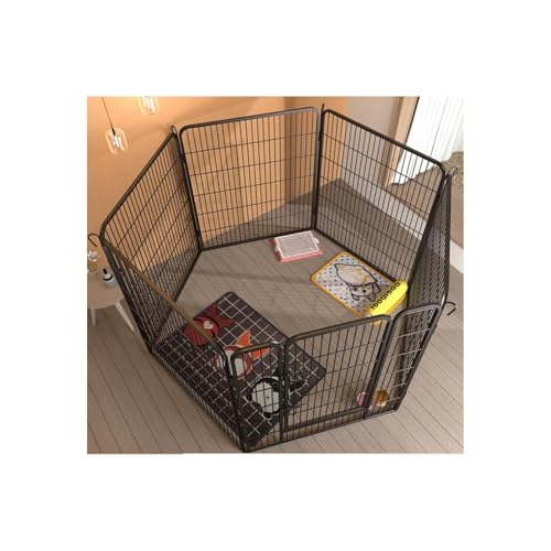 HUFIREHU ペットサークル ペットフェンス 犬用 折りたたみ可能 金属製 ペットフェンス ペットサークル 室内 屋外 柵 自立 ケージ 小型犬 ジョイント式 ペットフェンス 中型犬用 ペットゲージ ベーシック ペットサークル 犬 ペットフェンス サー
