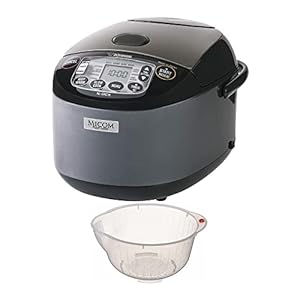 Zojirushi NL-GAC18BM 10-Cup (Uncooked) Umami Micom Rice Cooker and Warmer Bundle with 9.5-Inch Rice Washing Bowl (2 Items)